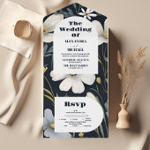 Invitation Tout En Un Mariage Fleur sauvage Elegant Boho