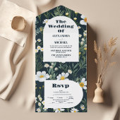 Invitation Tout En Un Mariage Fleur sauvage Elegant Boho