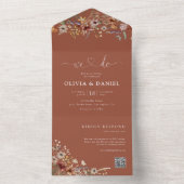 Invitation Tout En Un Mariage Fleur sauvage en terre cuite (À l'intérieur)