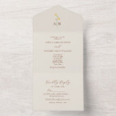 Invitation Tout En Un Mariage Fleur sauvage neutre (À l'intérieur)