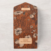 Invitation Tout En Un Mariage Fleur sauvage orange brûlé (Dehors)