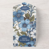 Invitation Tout En Un Mariage Fleur sauvage QR Code Blue Periwinkle (Dehors)