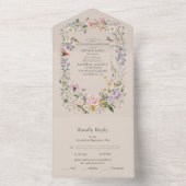 Invitation Tout En Un Mariage fleur sauvage Rustic Pays (À l'intérieur)