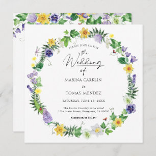 Invitation Tout en un Mariage Fleur sauvage rustique