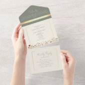 Invitation Tout En Un Mariage Fleur sauvage Sage Green Boho (Déchirure)