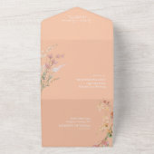 Invitation Tout En Un Mariage Fleur sauvage Sunny Apricot ID1023 (Dehors)