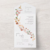 Invitation Tout En Un Mariage Fleur sauvage Sunny Apricot ID1023 (À l'intérieur)