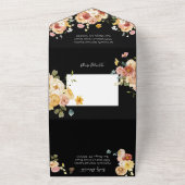 Invitation Tout En Un Mariage Fleurie de Jardin Floral Sombre et Mystéri (Dehors)