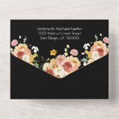 Invitation Tout En Un Mariage Fleurie de Jardin Foncé et Sombre (Verso)