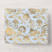 Invitation Tout En Un Mariage Fleuris Bleu Pastel et Or (Verso)