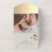 Invitation Tout En Un Mariage Fleurs de coton (Dehors)