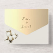 Invitation Tout En Un Mariage Fleurs de coton (Verso)