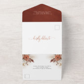 Invitation Tout En Un Mariage Fleurs de Terracotta Rustique et Herbe de  (Dehors)