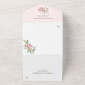 Invitation Tout En Un Mariage Floral Aquarelle Rose Moderne (Dehors)