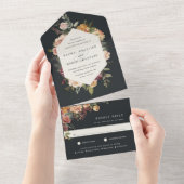 Invitation Tout En Un Mariage Floral Aquarelle Rustique (Déchirure)