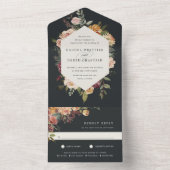 Invitation Tout En Un Mariage Floral Aquarelle Rustique (À l'intérieur)