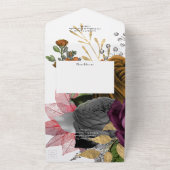 Invitation Tout En Un Mariage Floral Automnal Vintage (Dehors)