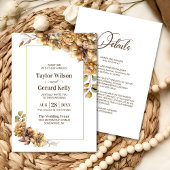 Invitation Tout en un Mariage Floral Automne