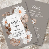 Invitation Tout en un Mariage Floral Automne