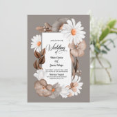 Invitation Tout en un Mariage Floral Automne (Debout devant)