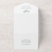 Invitation Tout En Un Mariage Floral Bleu (Dehors)