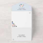 Invitation Tout En Un Mariage floral bleu bleu clair géométrique (Dehors)