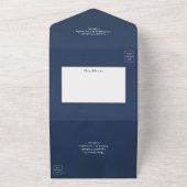Invitation Tout En Un Mariage floral bleu et or (Dehors)