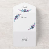 Invitation Tout En Un Mariage Floral Bleu Et Violet (Dehors)
