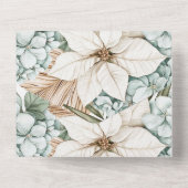 Invitation Tout En Un Mariage floral bleu tropical (Verso)
