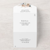 Invitation Tout En Un Mariage Floral Boho Bleu & Beige (Dehors)