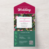 Invitation Tout En Un Mariage floral Boho moderne (À l'intérieur)