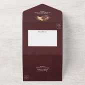 Invitation Tout En Un Mariage floral Bordo Peach (Dehors)