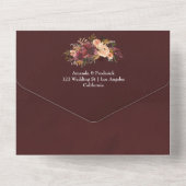 Invitation Tout En Un Mariage floral Bordo Peach (Verso)