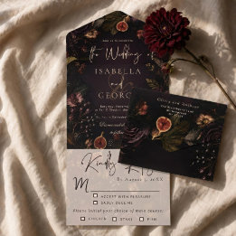 Invitation Tout En Un Mariage Floral Bourgogne Maussade