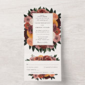 Invitation Tout En Un Mariage Floral Bourguignon d'Automne (À l'intérieur)