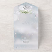 Invitation Tout En Un Mariage Floral Code QR de Verdure d'Hiver (Dehors)