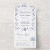 Invitation Tout En Un Mariage Floral de la Renaissance (À l'intérieur)