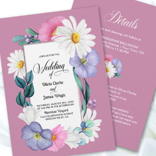 Invitation Tout en un Mariage Floral de printemps