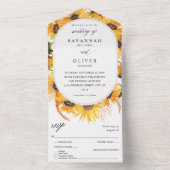 Invitation Tout En Un Mariage floral de tournesol d'automne (À l'intérieur)