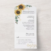 Invitation Tout En Un Mariage floral de tournesol Eucalyptus verdure (À l'intérieur)