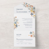 Invitation Tout En Un Mariage floral élégant (À l'intérieur)