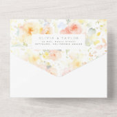 Invitation Tout En Un Mariage floral élégant romantique (Verso)