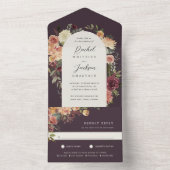Invitation Tout En Un Mariage floral en fleurs rustiques (À l'intérieur)