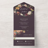 Invitation Tout En Un Mariage floral en fleurs rustiques (À l'intérieur)