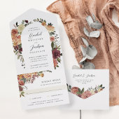 Invitation Tout En Un Mariage floral en fleurs rustiques