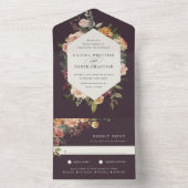 Invitation Tout En Un Mariage floral en fleurs rustiques (À l'intérieur)