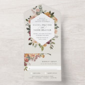 Invitation Tout En Un Mariage floral en fleurs rustiques (À l'intérieur)