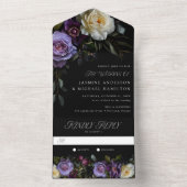 Invitation Tout En Un Mariage floral gothique moderne (À l'intérieur)