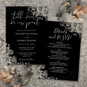 Invitation Tout En Un Mariage Floral Gothique Noir Et Blanc