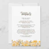 Invitation Tout en un Mariage Floral Jaune Rustique (Dos)